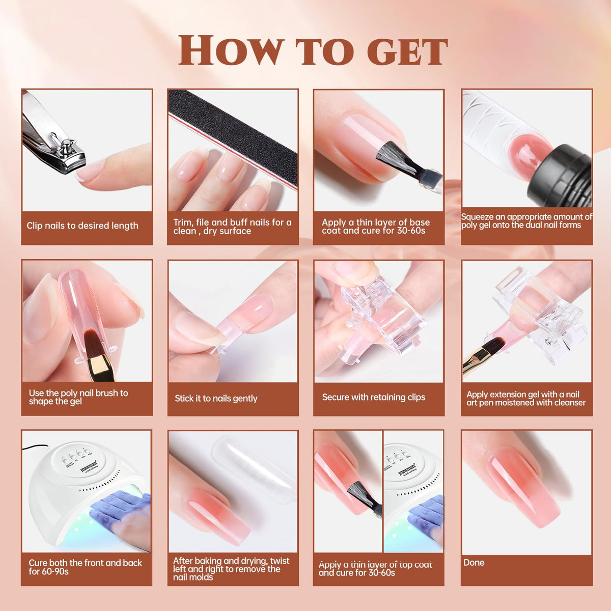 JEWHITENY finished manicure lifestyle shot showcasing salon-quality results