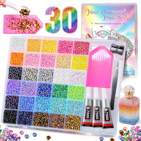 JGLXF front packaging showing full bedazzling kit and contents for quick start