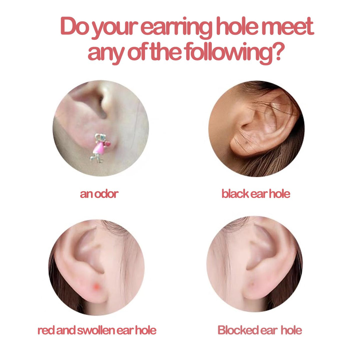JHKED thread in use cleaning an earlobe demonstrating easy, hygienic removal of debris