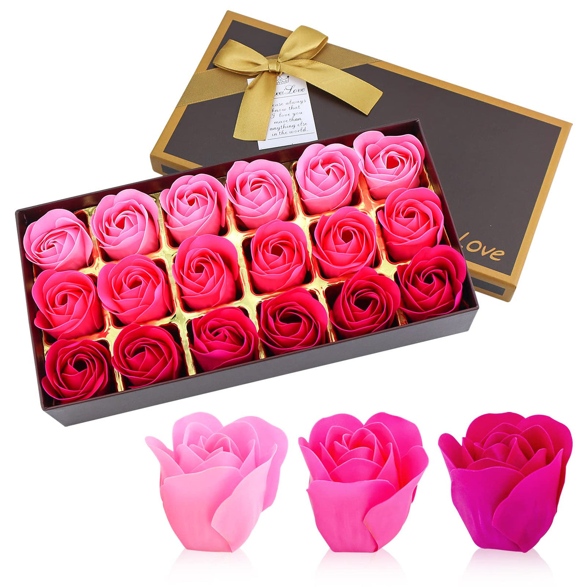JIALEEY front gift box shows neat 18-rose arrangement and ready-to-gift appeal