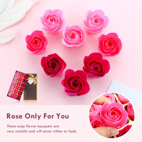 JIALEEY soap rose in hand demonstrating size and easy-to-use convenience