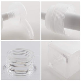 JiatuA pump bottles on bathroom vanity creating organized tidy storage benefit