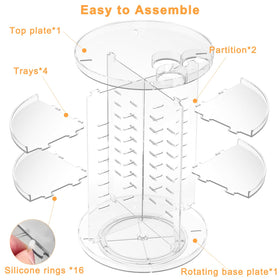 Jiavarry removable trays and silicone ring detail for easy cleaning and stability