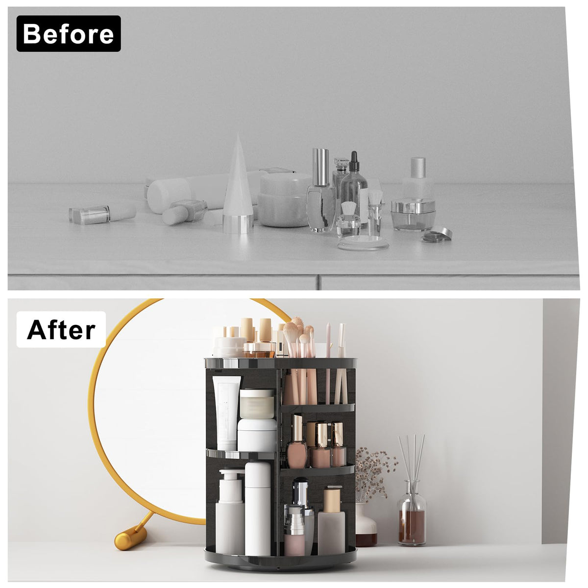 Jiavarry organizer in bathroom counter saving space and reducing clutter