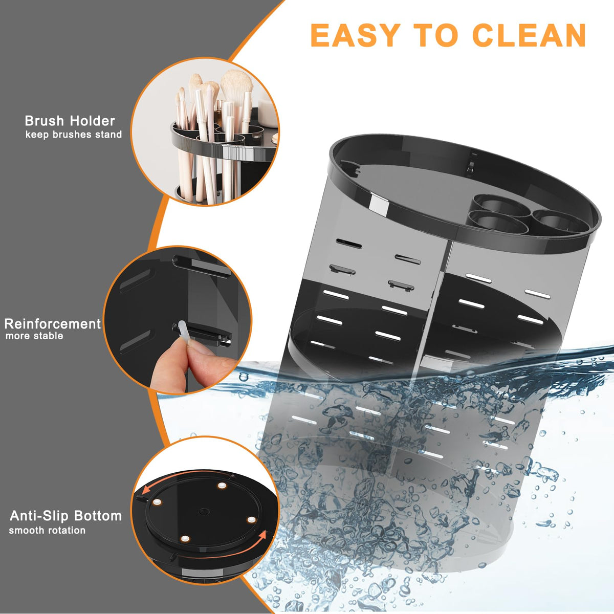Jiavarry removable trays open to show storage capacity and separation