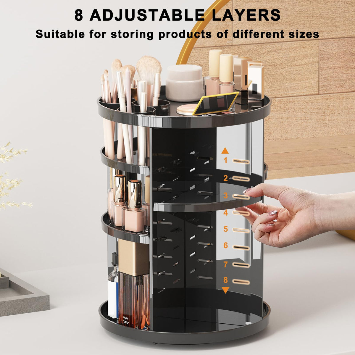Jiavarry top plate and brush holder displaying organized brushes neatly