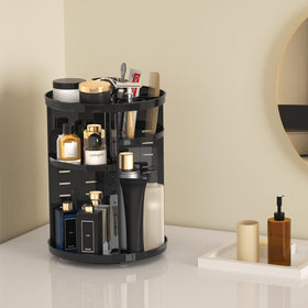 Jiavarry stacked trays adjusted to different heights to fit bottles