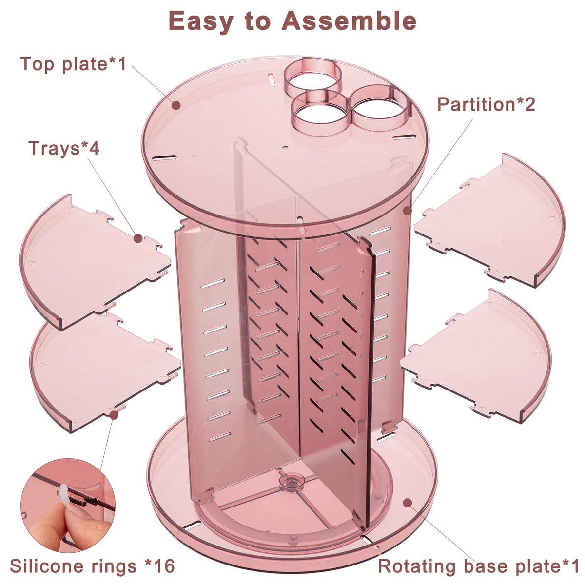 Jiavarry disassembled acrylic parts ready for cleaning showing easy-to-wash maintenance benefit
