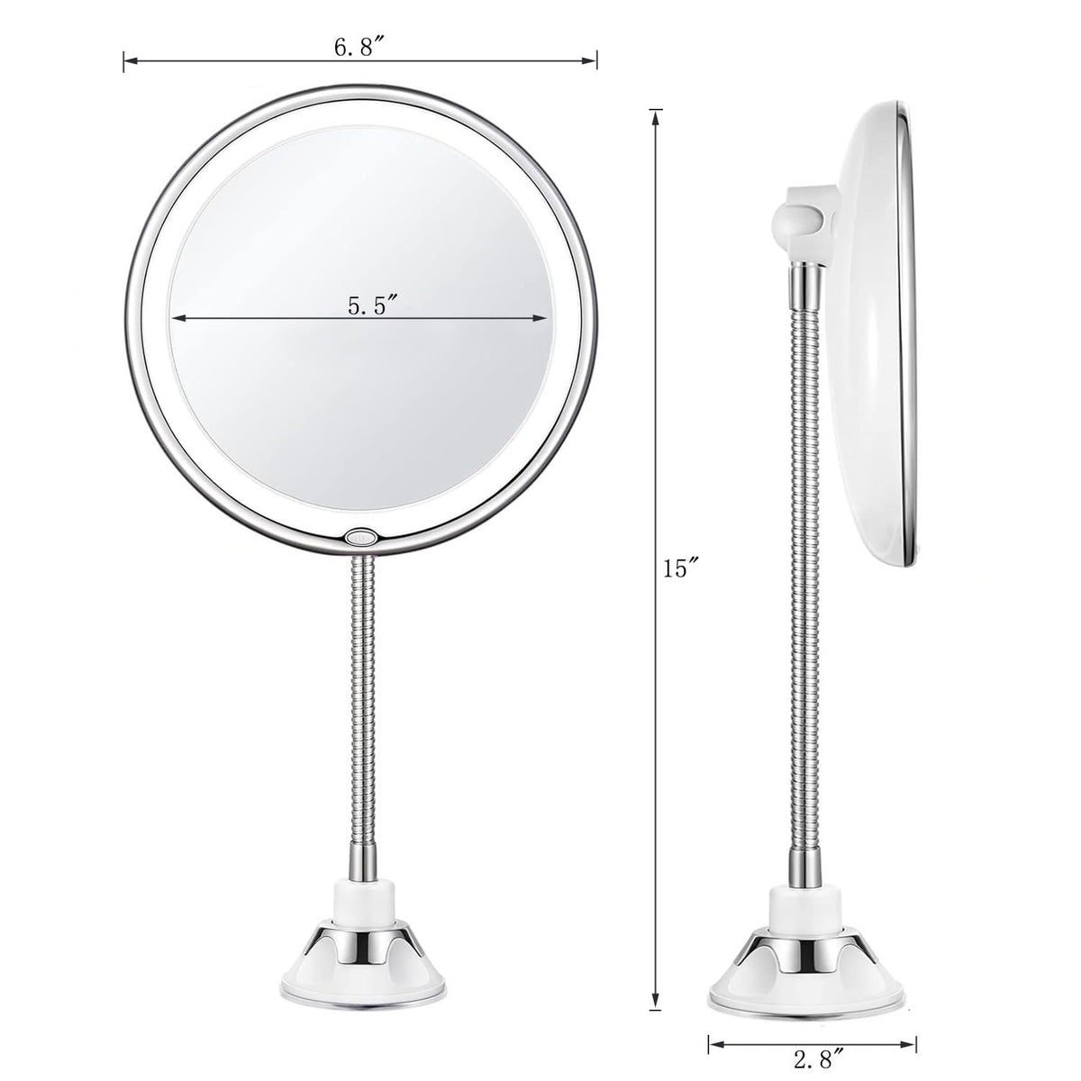 JiBen mirror in use for makeup application showing bright daylight lighting benefit