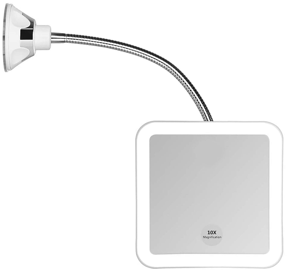 JiBen square mirror front view showing sleek frame and LED light benefit accuracy