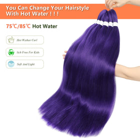 JIEANYAN 24-inch braiding hair alongside hand for scale and sizing clarity