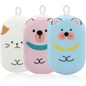 JieLiLeHome front view of three animal-print sponges, bright and inviting