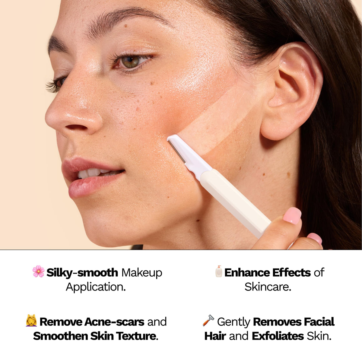 JILL flatlay of all kit contents displayed for easy at-home dermaplaning
