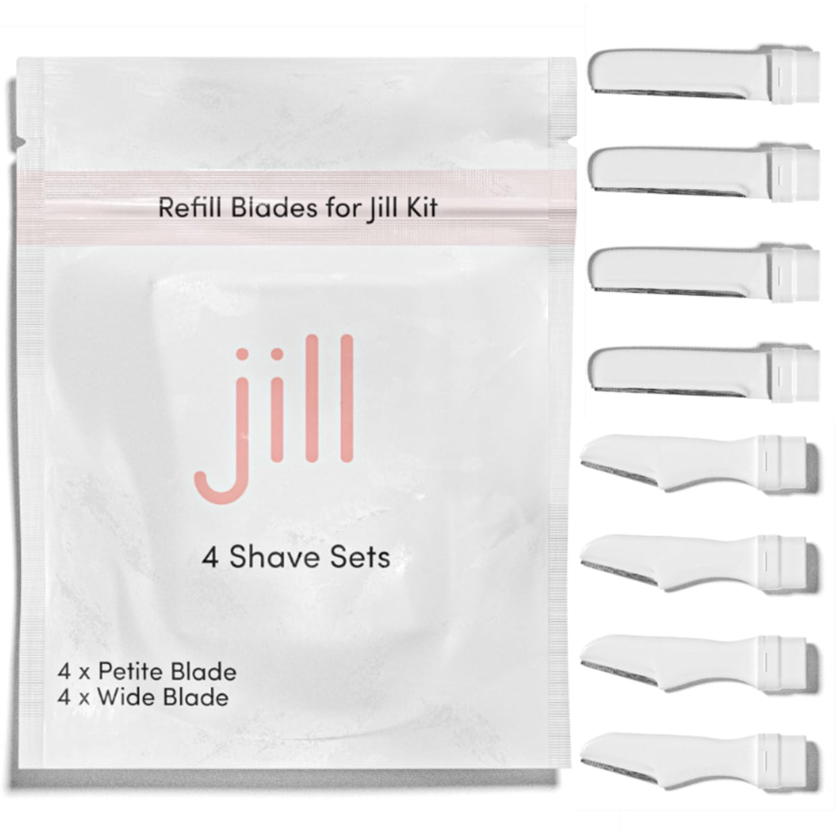 JILL refill pack front view showing eight replacement blades for easy refresh