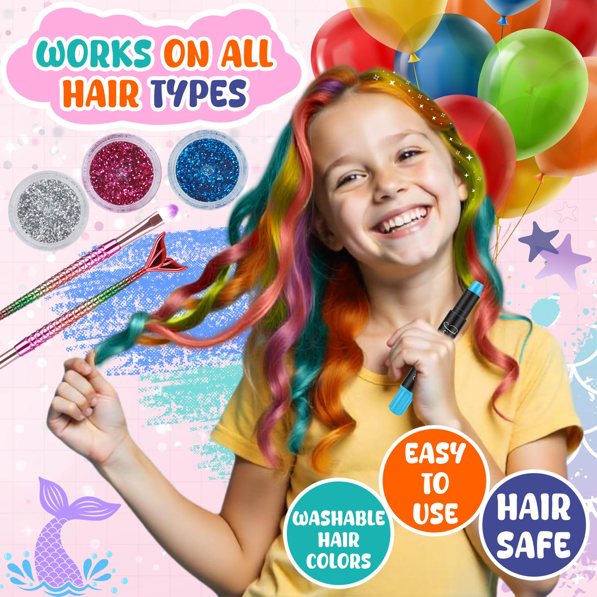 Jim&Gloria clip-in colored extensions detail for instant vivid color