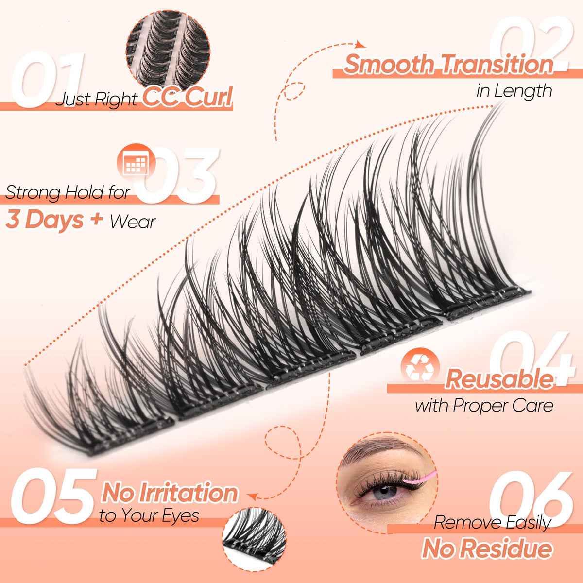 JIMIRE step-by-step application image demonstrating fast press-on placement for mornings
