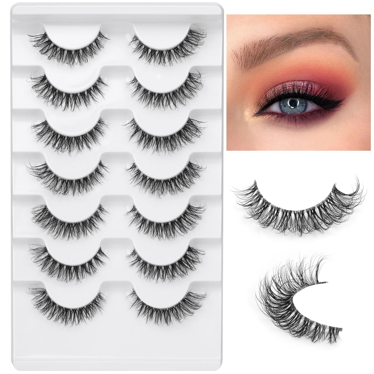 JIMIRE clear band close-up demonstrating invisible lash line benefit