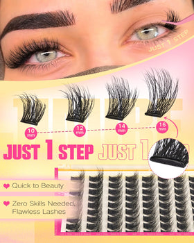JIMIRE cluster texture and fluffy tips for a natural lash finish