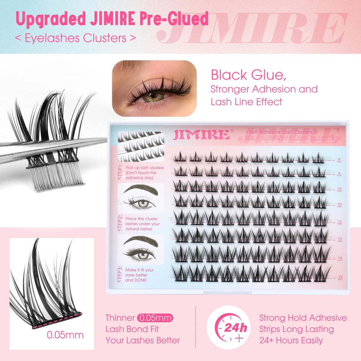 JIMIRE clusters neatly arranged on tray for organized reuse and storage