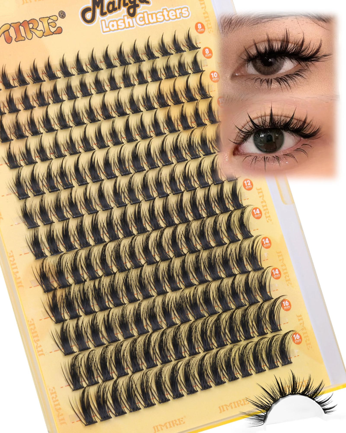 JIMIRE kit contents laid out with clusters and instructions showing versatile styling possibilities
