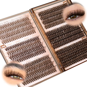 JIMIRE front packaging showing 476 brown lash clusters and styles benefit easy selection