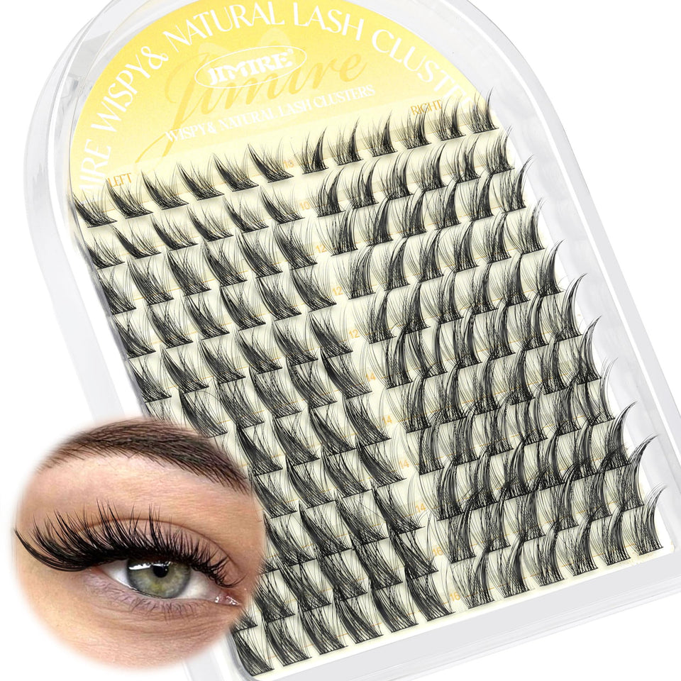 JIMIRE front packaging showing 132pc cat eye clusters and quick benefits
