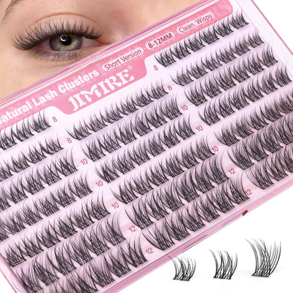 JIMIRE front packaging showing cluster lashes set and branding, easy selection benefit