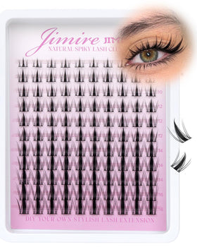 JIMIRE front packaging showing 110-piece manga cluster lashes for easy storage