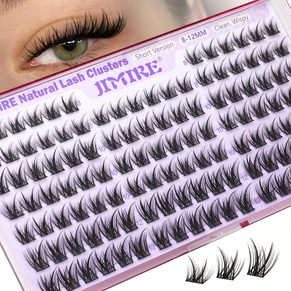 JIMIRE front packaging showing 120pcs clusters and length variety for versatile looks