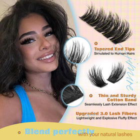JIMIRE cluster lashes being applied for easy DIY salon results