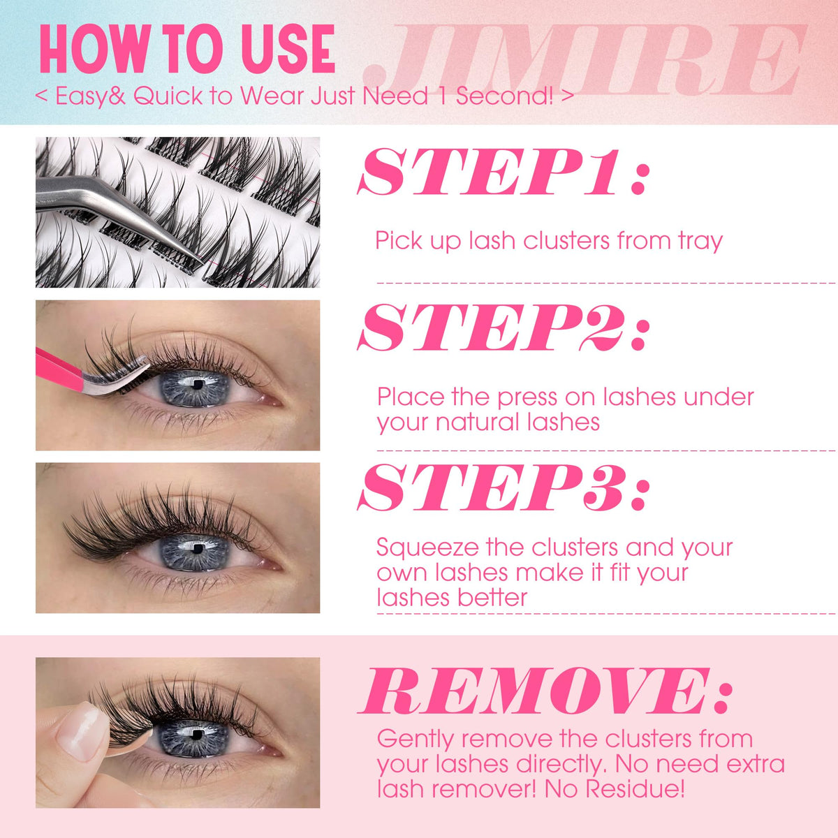 JIMIRE evening lifestyle shot featuring lashes that elevate makeup for events
