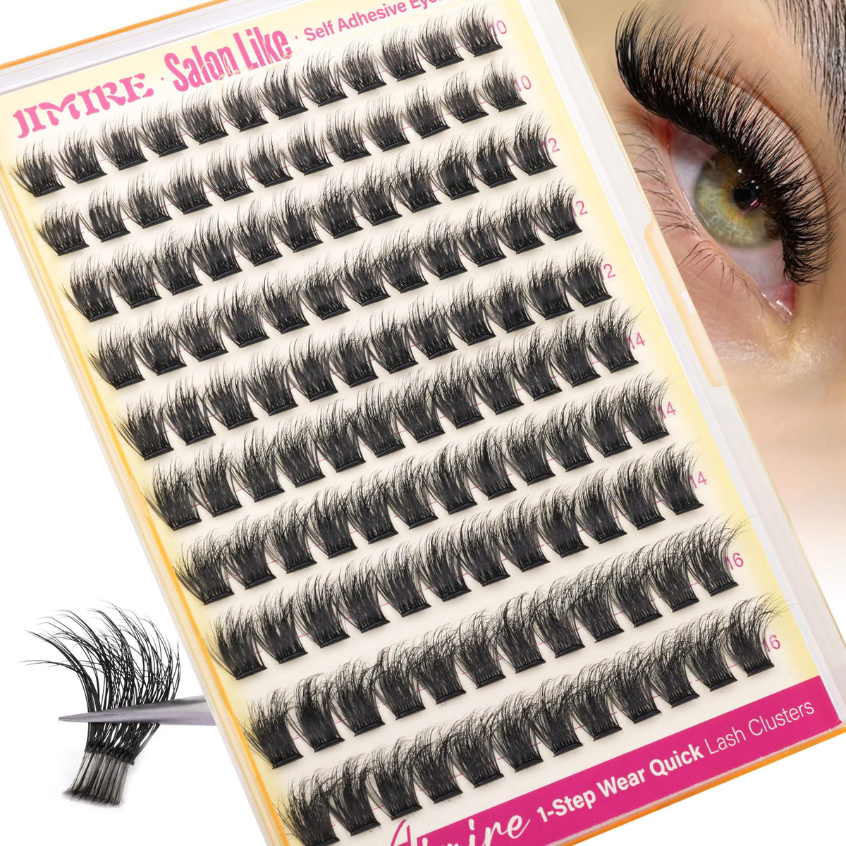 JIMIRE lifestyle makeup setting showing event-ready lashes instantly