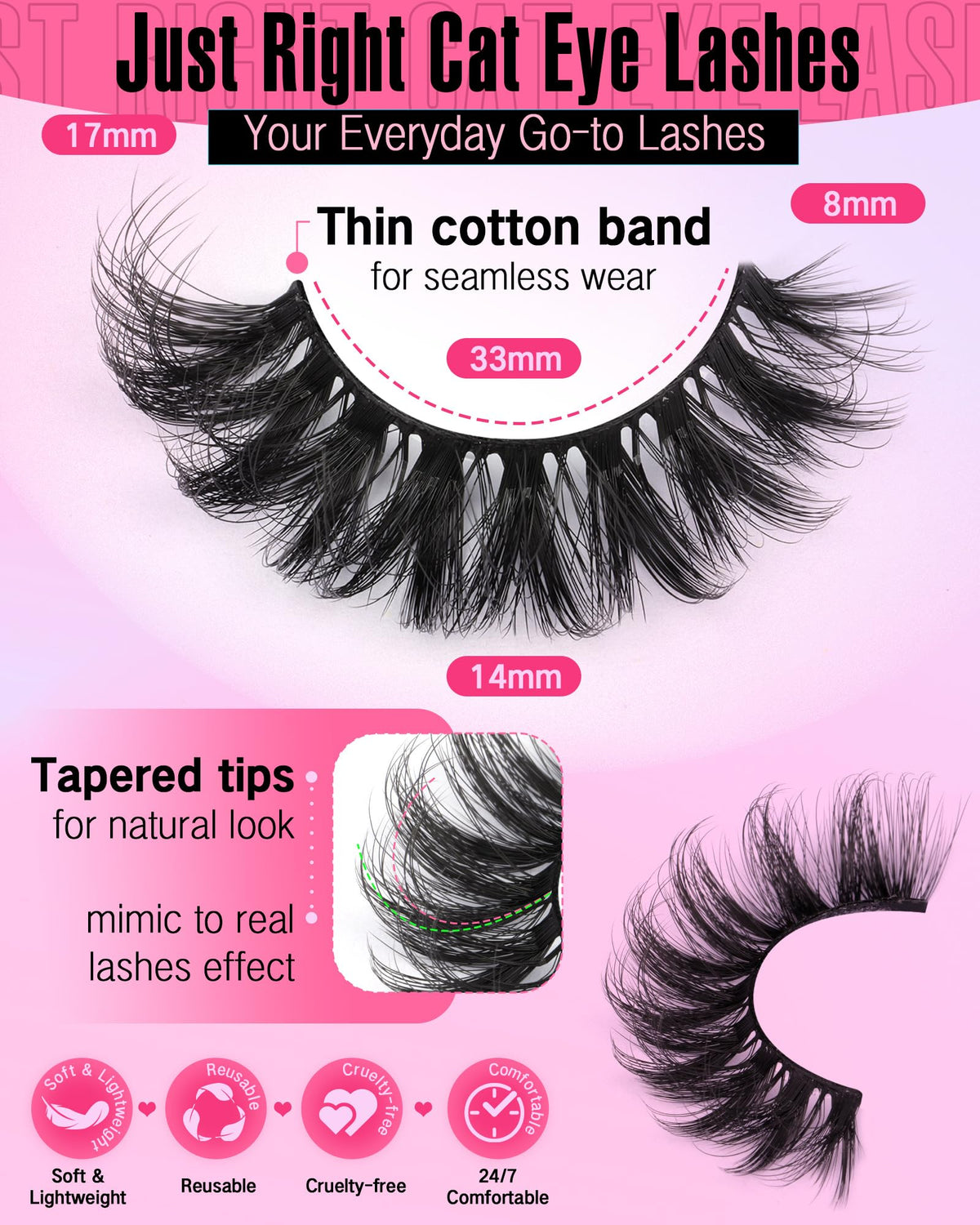 JIMIRE single strip pair highlighting 16mm wispy length