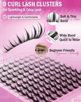 JIMIRE cluster lashes beside a coin to show compact size and travel friendliness