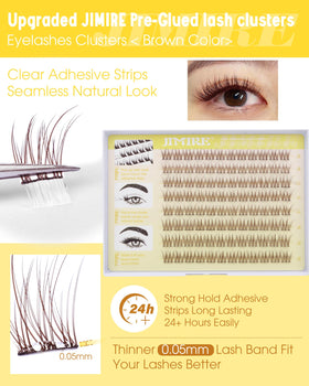 JIMIRE fiber texture close-up revealing wispy strands that blend naturally with lashes