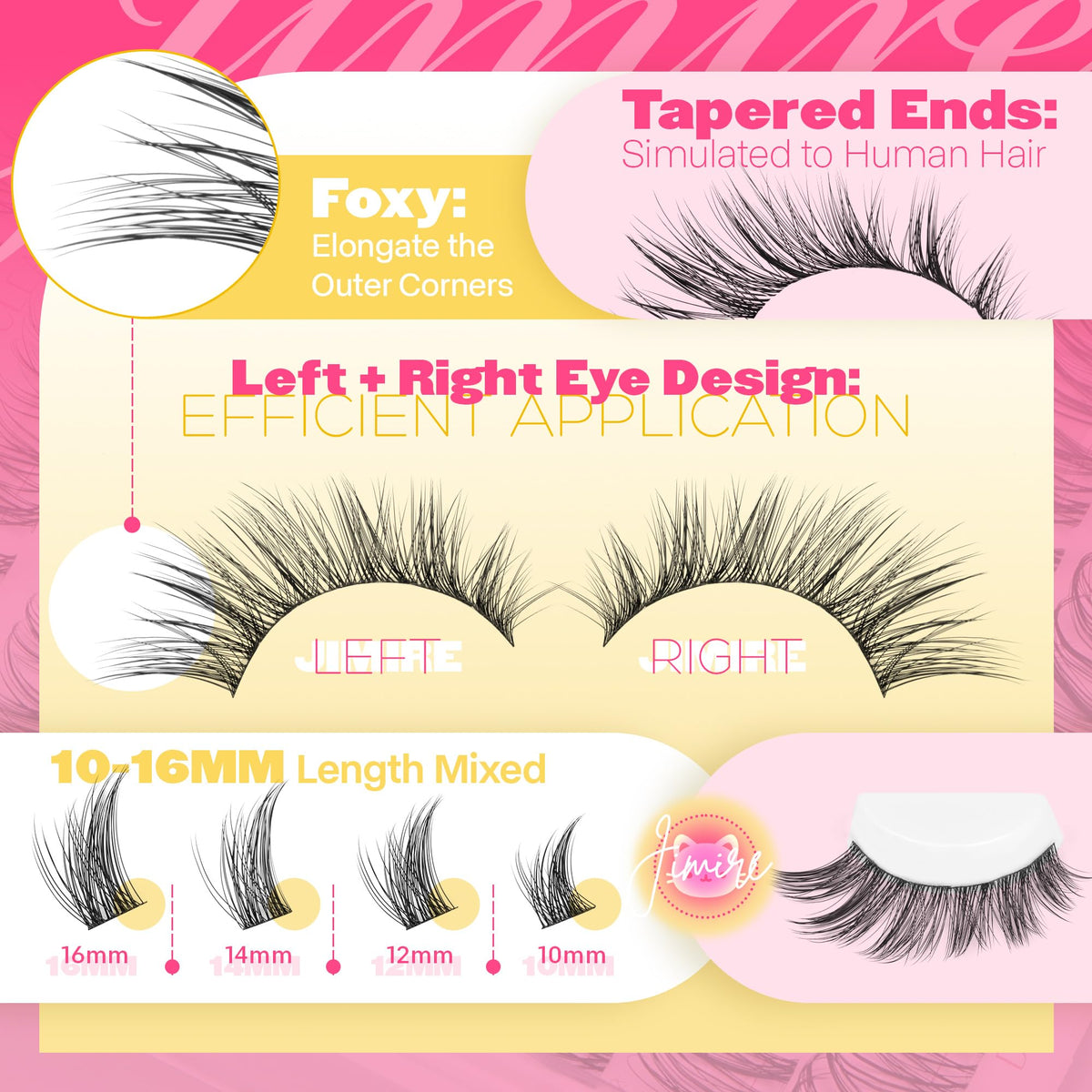JIMIRE thin 0.04mm lash band detail for invisible lash line