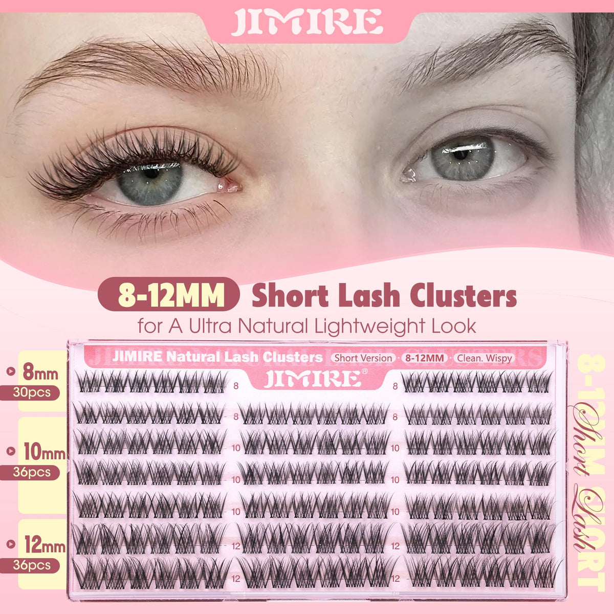 JIMIRE three lengths arranged 8mm 10mm 12mm for customizable layering benefit