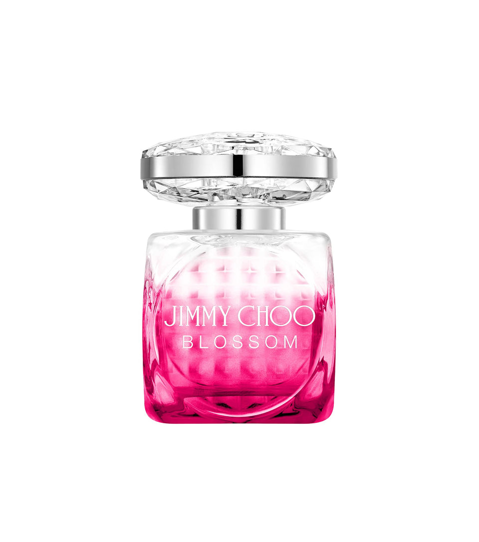 Jimmy Choo Blossom front bottle view showing elegant packaging and aspirational style
