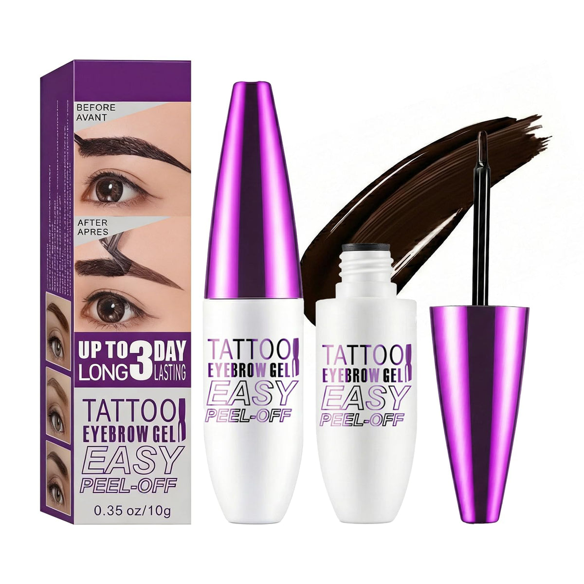 JIMYAUQIN front packaging showing two-piece brown eyebrow kit, perfect gift