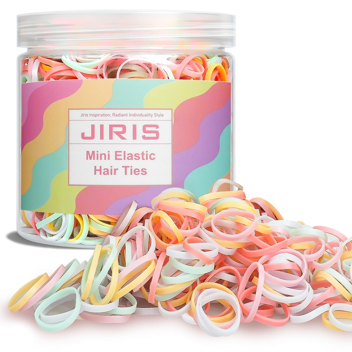 JIRIS front view of clear 1000pcs container showing bulk supply and tidy storage