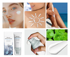JISKG label close-up revealing centella extract and SPF50+ protection