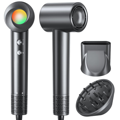 JITOOW front view black hair dryer showing sleek design and fast drying