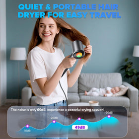 JITOOW travel-sized dryer next to bag for compact portability