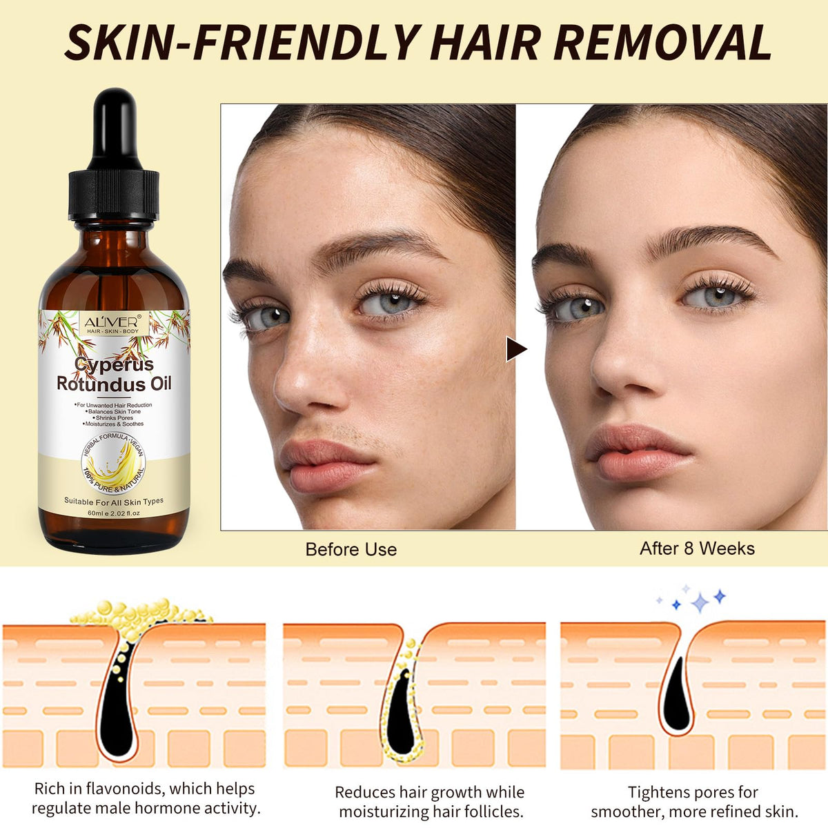 JIUYUANCHUNJJ oil texture on skin demonstrating non-greasy hydration