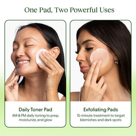 JiYu pad on face application demonstrating soothing hydration and prep