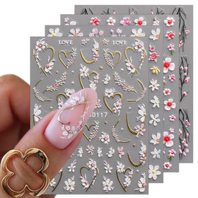jmeowio front packaging showing four floral decal sheets for easy selection