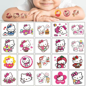 JMYUJX Hello Kitty tattoo on arm with size scale showing true fit