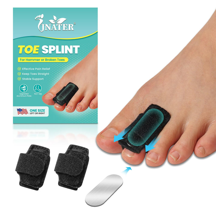 JNATER front view of two toe straighteners showing design and low profile for comfort