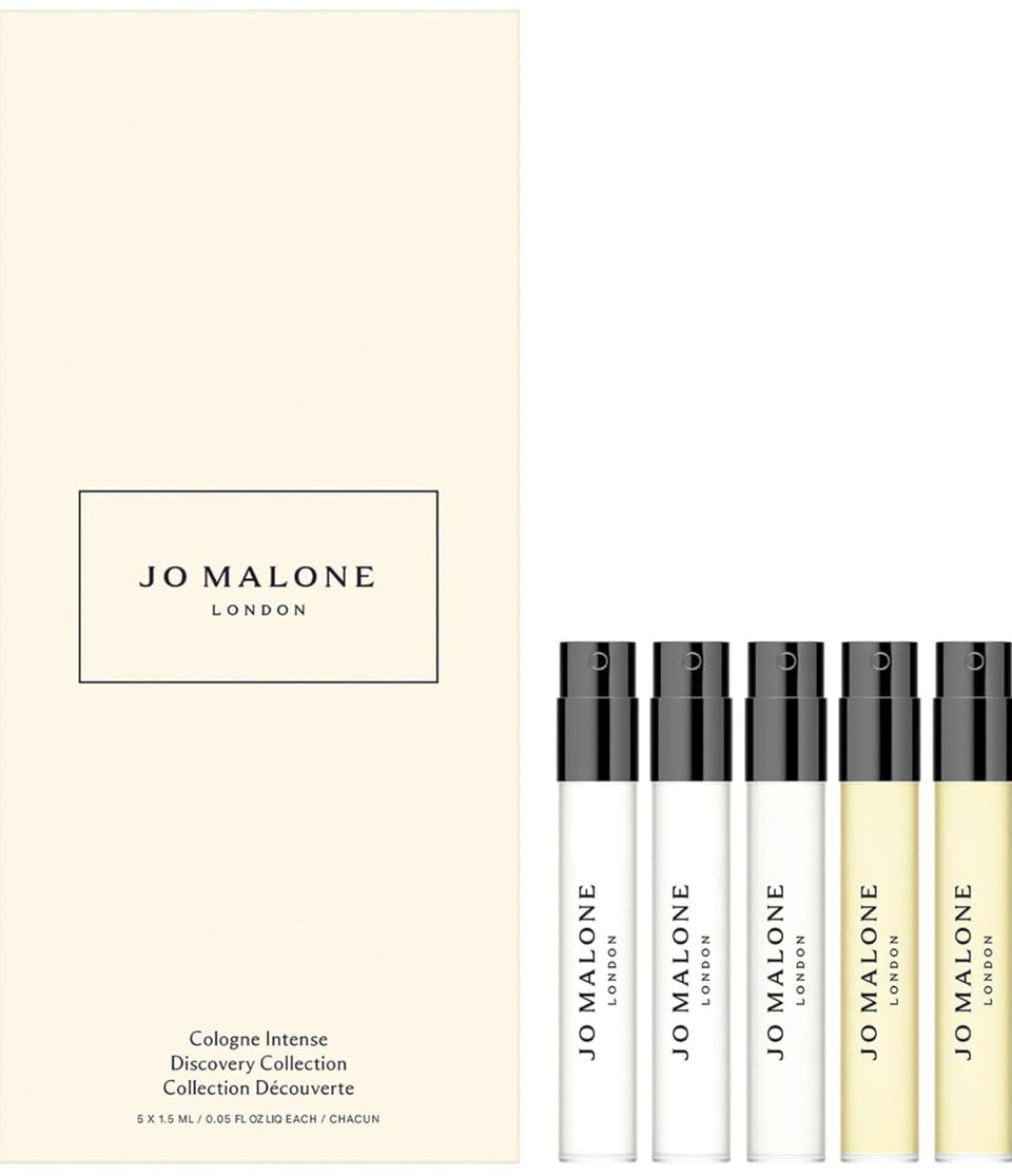 Jo Malone Discovery Collection front packaging showing five mini vials, convenient gifting