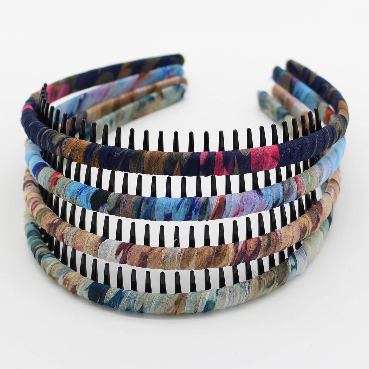 JOBAND front view of 4-pack headbands showing multi-colored set and compact design for easy styling